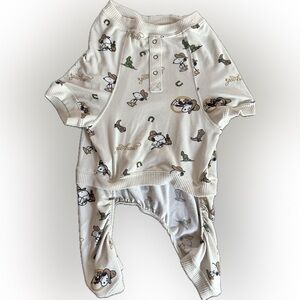 American Eagle Peanuts Western Plush Dog PJ Set size Large